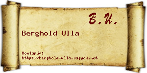 Berghold Ulla névjegykártya
